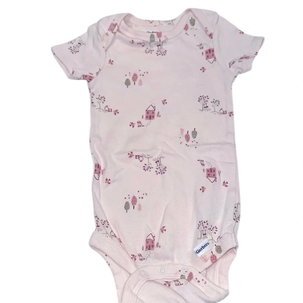 Gerbers Pink Baby one piece with Cute Print size 12 months